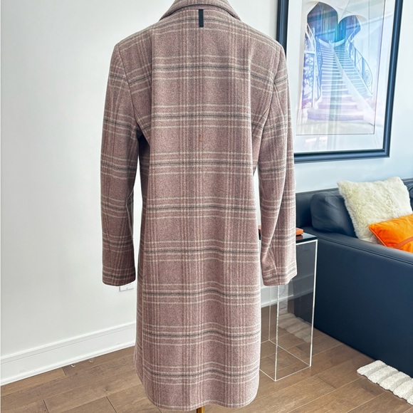 DKNY New York Plaid Wool Blend Coat – Blush Pink / Taupe - Picture 2 of 5